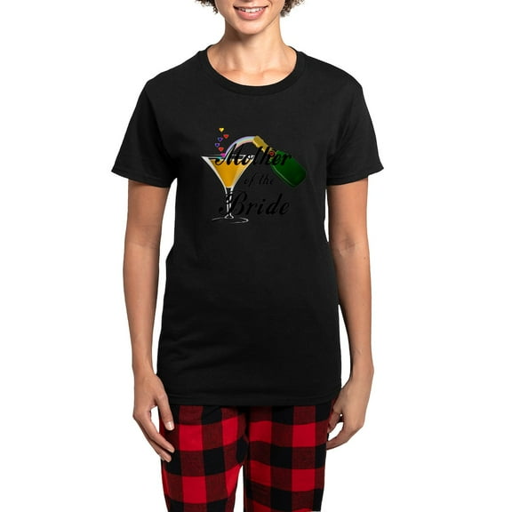CafePress - Mother Of Bride Black Women's Dark Pajamas - Women's Short Sleeve Print T-Shirt and Pants Dark Cotton Pajama Set