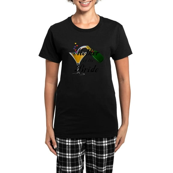 CafePress - Mother Of Bride Black Women's Dark Pajamas - Women's Short Sleeve Print T-Shirt and Pants Dark Cotton Pajama Set