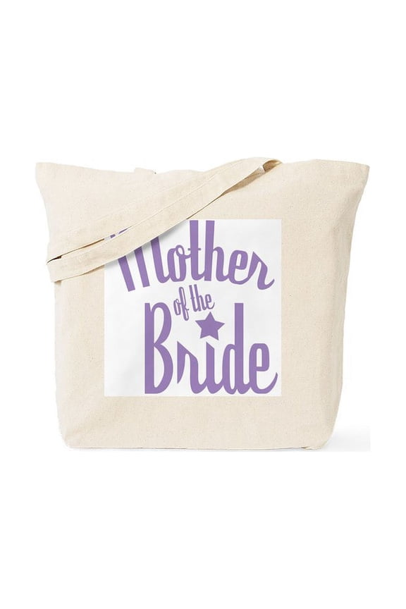 - Mother Of Bride:Classy Violet Tote Bag - Unisex Canvas Tote Bag, Beige, 1-Piece