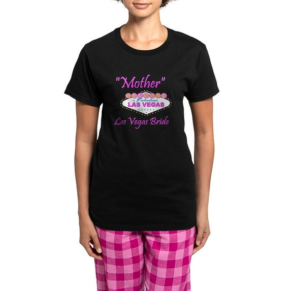 CafePress - Mother Of Bride Pristina Women's Dark Pajamas - Women's Short Sleeve Print T-Shirt and Pants Dark Cotton Pajama Set