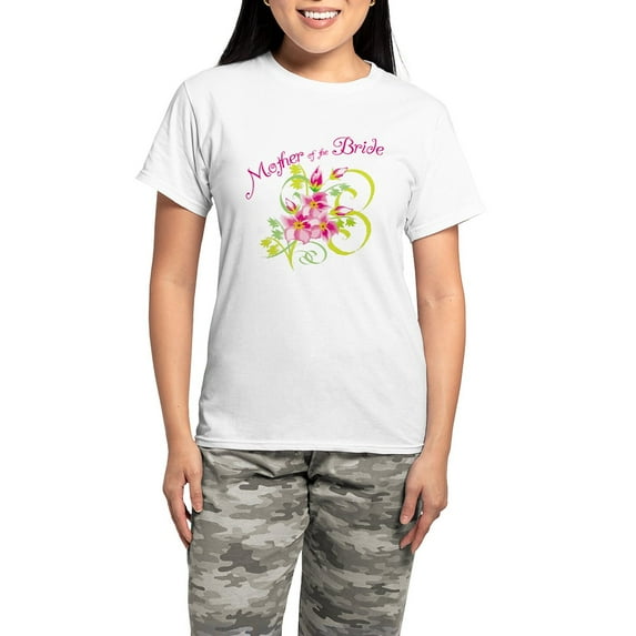 CafePress - Mother Of The Bride Women's Light Pajamas - Women's Short Sleeve Print T-Shirt and Pants Light Cotton Pajama Set