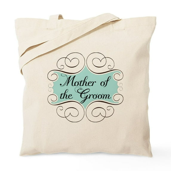 CafePress - Mother Of The Groom Aqua Tote Bag - Unisex Canvas Tote Bag, Beige, 1-Piece