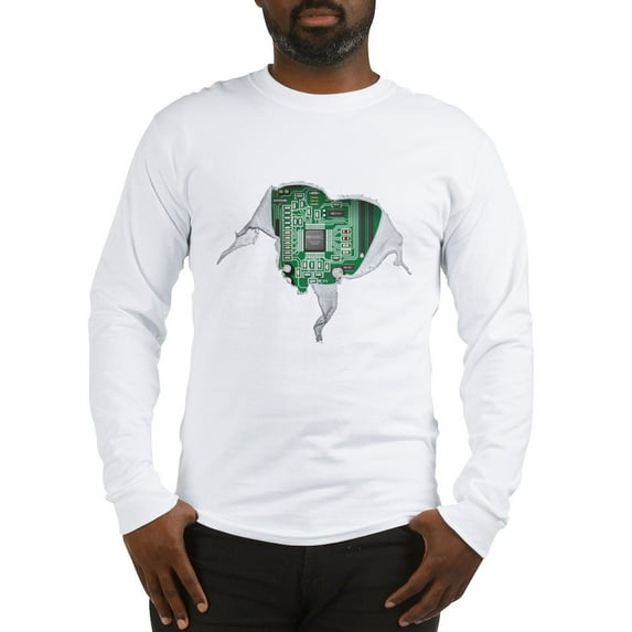 CafePress - Motherboard Heart Long Sleeve T Shirt - Unisex Cotton Long Sleeve T-Shirt