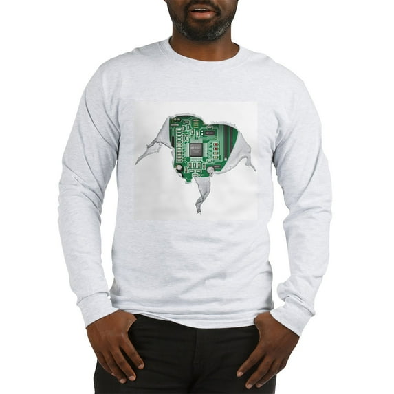 CafePress - Motherboard Heart Long Sleeve T Shirt - Unisex Cotton Long Sleeve T-Shirt