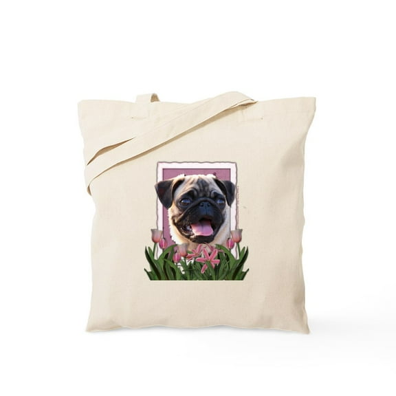 CafePress - Mothers Day Pink Tulips Tote Bag - Unisex Canvas Tote Bag, Beige, 1-Piece