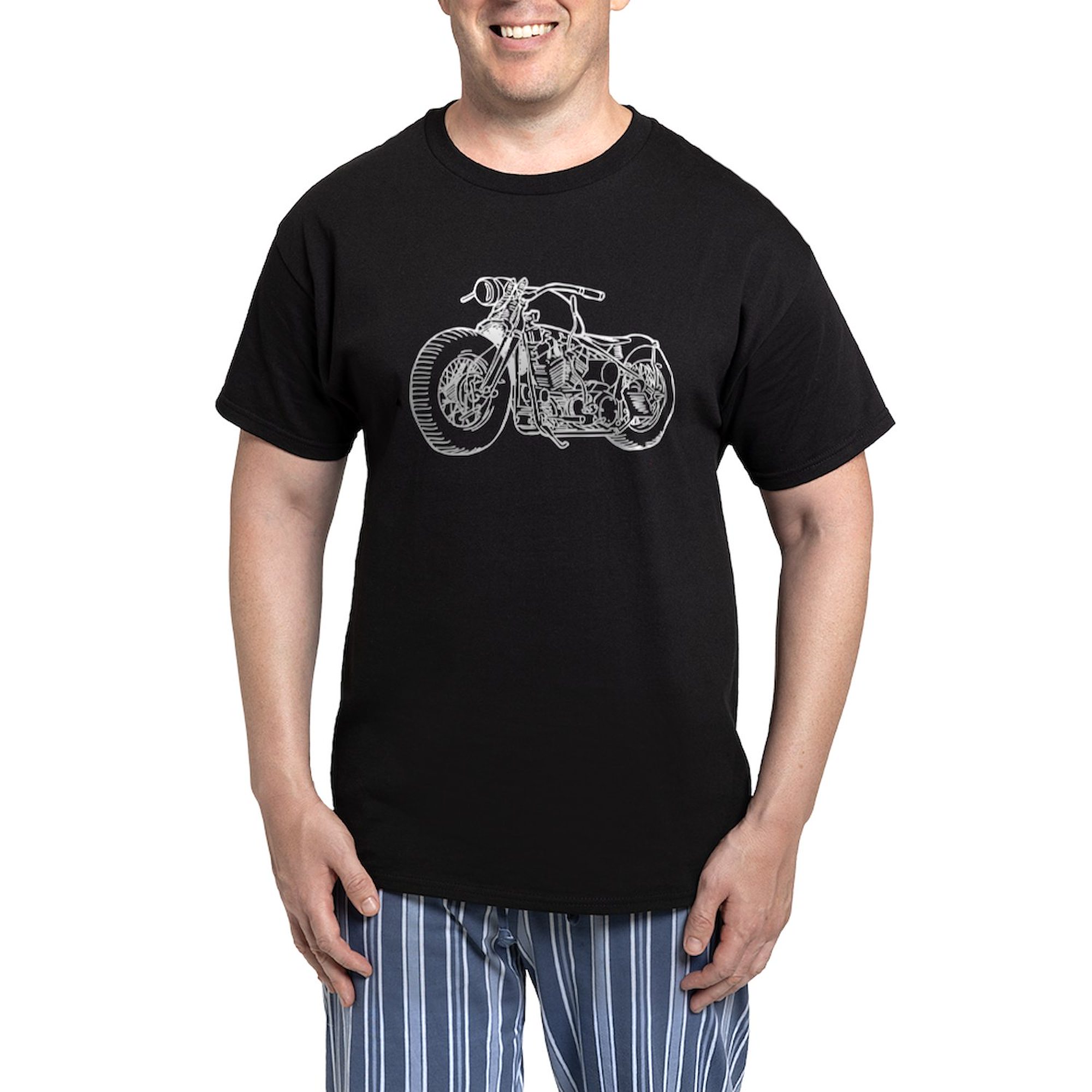 CafePress - Motorcycle Men's Dark Pajamas - Men's Dark Loose Fit Cotton ...