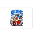 thumbnail image 1 of CafePress - Motorcyclist Riding Into - Postcards (Package of 8), 1 of 3