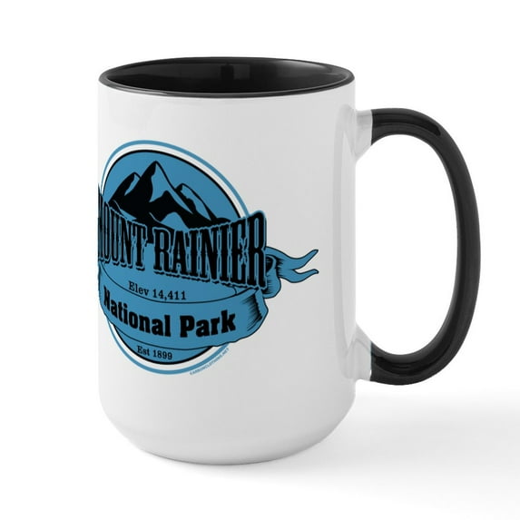CafePress - Mount Rainier 4 Mug - 15 oz Ceramic Large White Novelty Mug ...