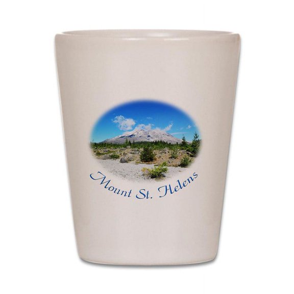 CafePress - Mount St. Helens. National Park Near Seattle, U.S. - White Shot Glass, Unique and Funny Shot Glass