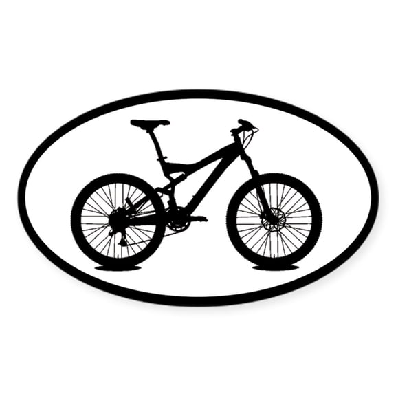CafePress - Mountain Bike Biking Oval Car Sticker - Sticker (Oval)