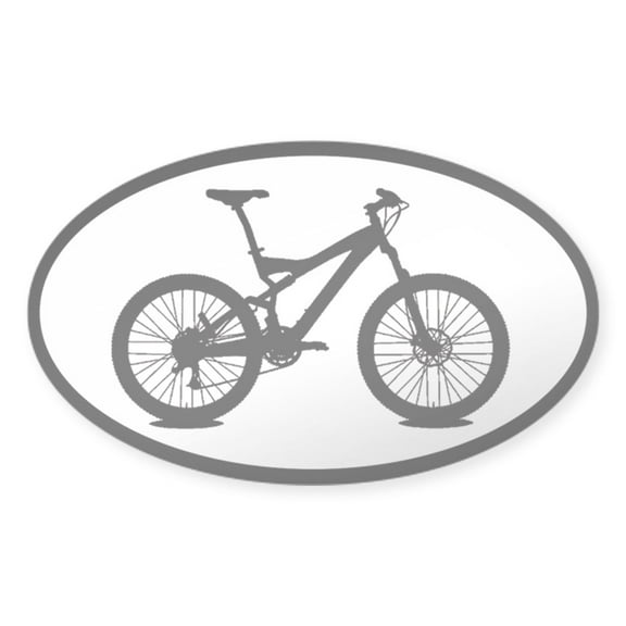 CafePress - Mountain Bike Biking Oval Car Sticker - Sticker (Oval)