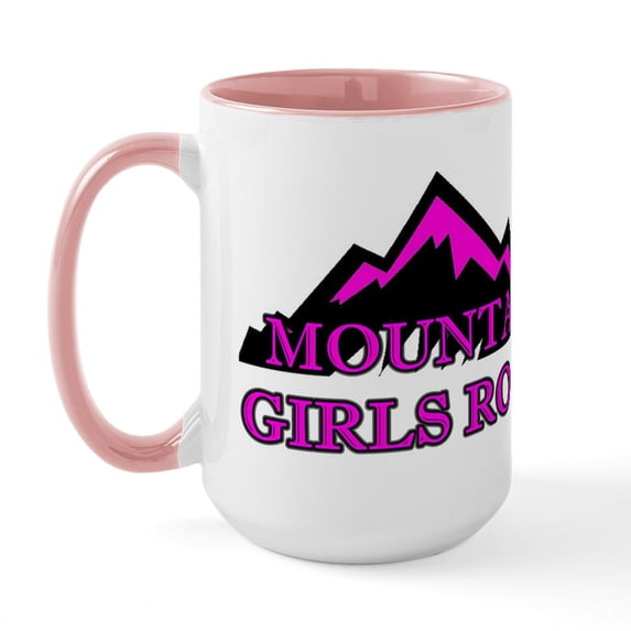 CafePress - Mountain Girls Rock Large Mug - 15 oz Ceramic Large White Novelty Mug