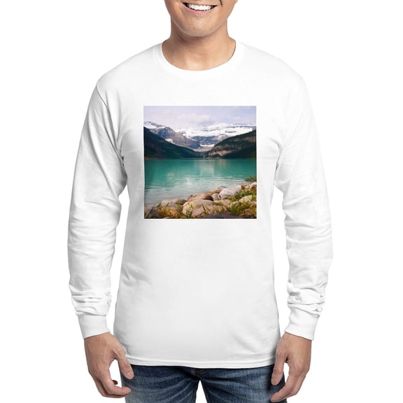CafePress - Mountain Landscape Lake Louise Long Sleeve T Shirt - Unisex Cotton Long Sleeve T-Shirt