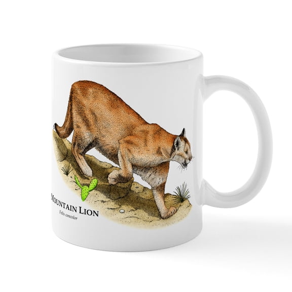 CafePress - Mountain Lion Mug - 11 oz Ceramic Mug - Novelty Coffee Tea Cup