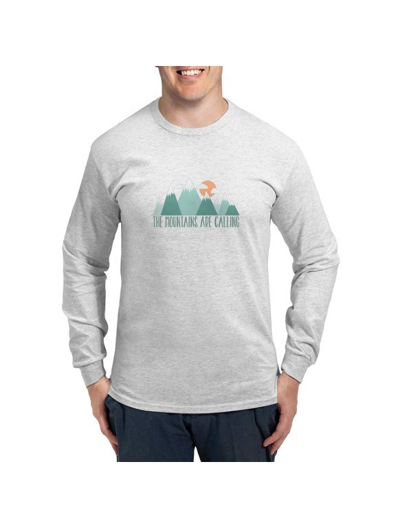 - Mountains Calling Long Sleeve T Shirt - Unisex Cotton Long Sleeve T-Shirt