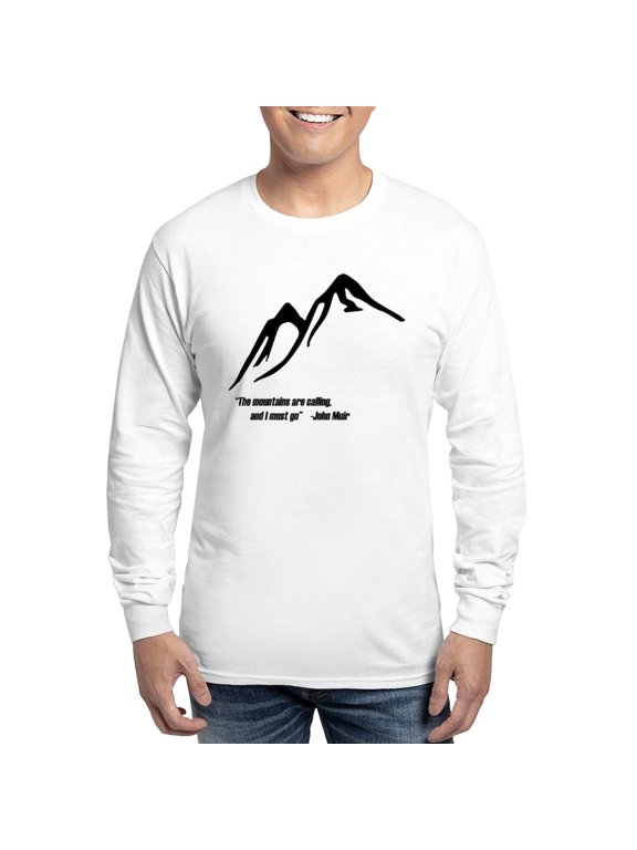 - Mountains Calling Long Sleeve T Shirt - Unisex Cotton Long Sleeve T-Shirt