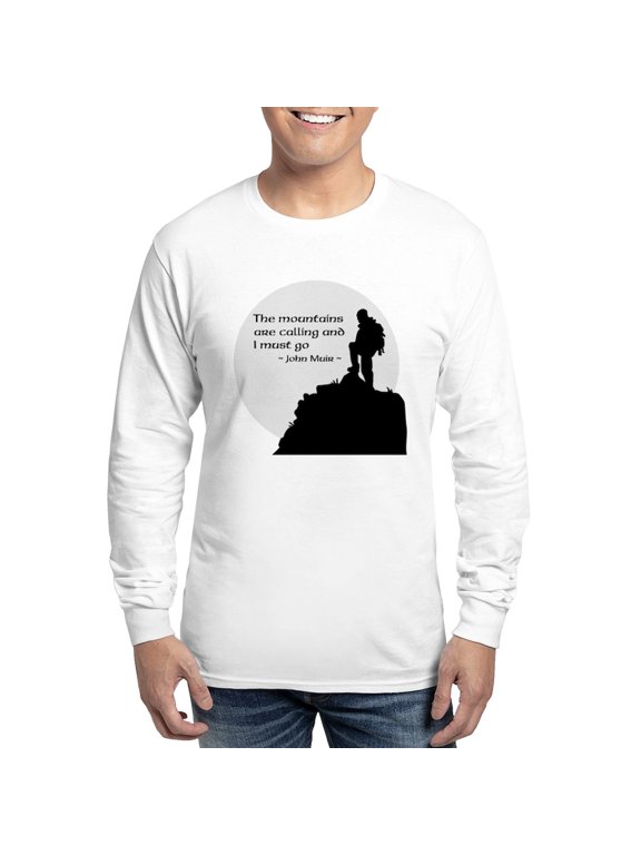 - Mountains Calling Long Sleeve T Shirt - Unisex Cotton Long Sleeve T-Shirt