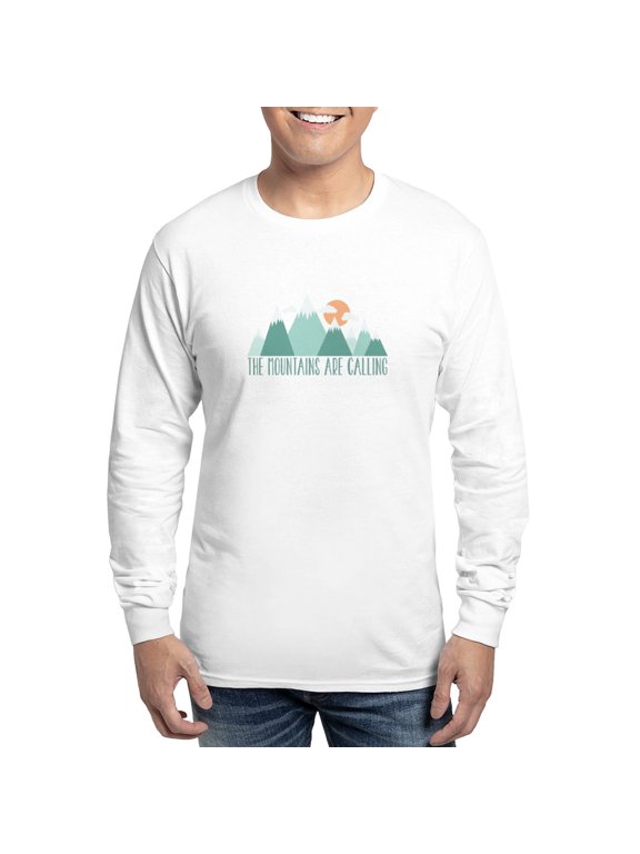 - Mountains Calling Long Sleeve T Shirt - Unisex Cotton Long Sleeve T-Shirt