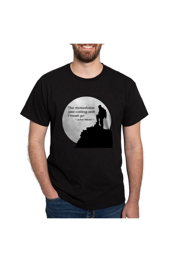 - Mountains Calling T Shirt - Men's Classic Graphic Cotton T-Shirt