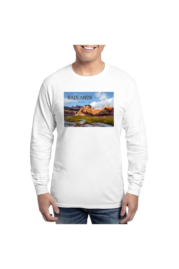 - Mountains Sky In The Badlands National Park Copy L - Unisex Cotton Long Sleeve T-Shirt