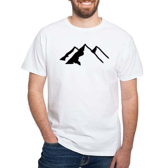 CafePress - Mountains White T Shirt - Men's White Classic Cotton T-Shirts