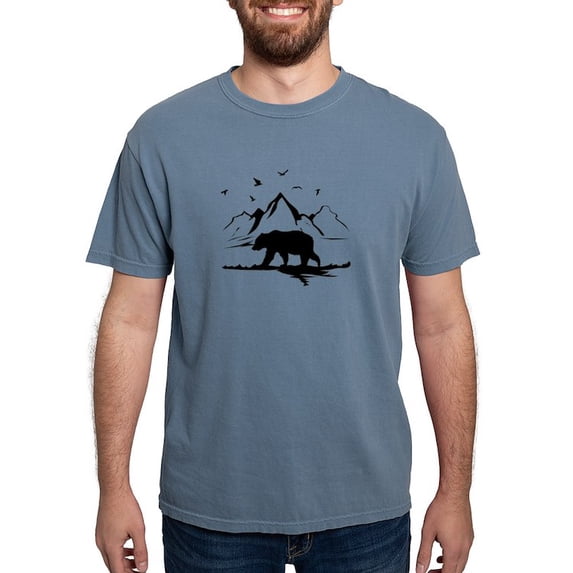 CafePress - Mountains Wilderness Bear T Shirt - Mens Comfort Colors Shirt
