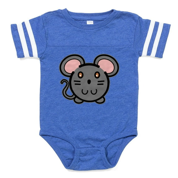 CafePress - Mousie Grey - Cute Infant Baby Football Bodysuit