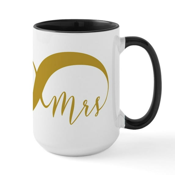CafePress - Mr. And Mrs. Mugs - 15 oz Ceramic Large White Novelty Mug