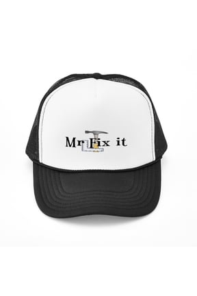 - Mr Fix It - Adjustable Unisex Printed Trucker Hat with Mesh Back