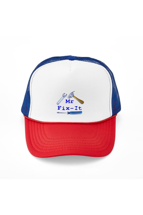- Mr Fix It - Adjustable Unisex Printed Trucker Hat with Mesh Back