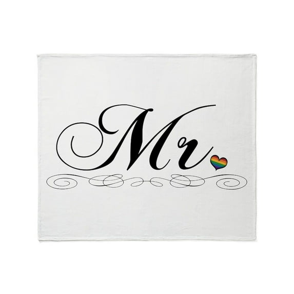 CafePress - Mr. Gay Pride Typography Design With Rainbow Heart - Soft Fleece Throw Blanket, 50"x60" for All Ages