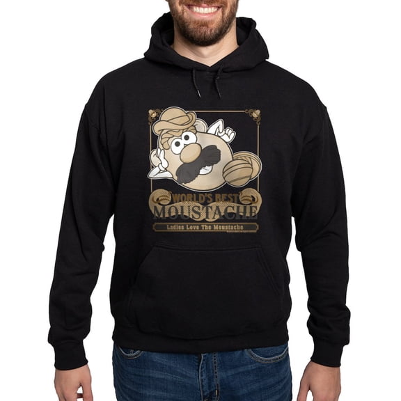 CafePress - Mr. Potato Head Worlds Best Moustach Hoodie (Dark) - Pullover Hoodie, Classic, Comfortable Hooded Sweatshirt