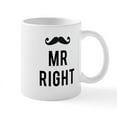 thumbnail image 1 of CafePress - Mr. Right Text Design With Mustache Mug - 11 oz Ceramic Mug - Novelty Coffee Tea Cup, 1 of 4