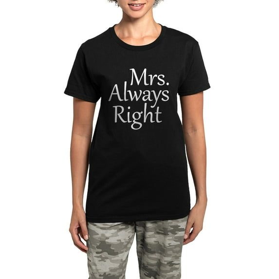 CafePress - Mrs. Always Right Women's Dark Pajamas - Women's Short Sleeve Print T-Shirt and Pants Dark Cotton Pajama Set