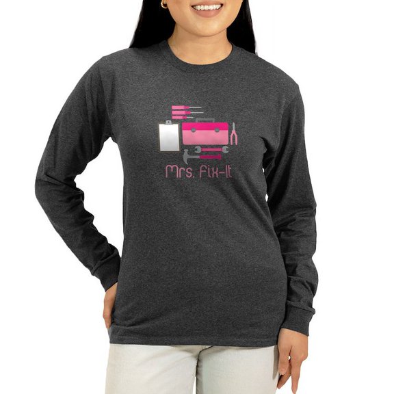 CafePress - Mrs. Fix It Long Sleeve T Shirt - Women's Long Sleeve Graphic Tee Casual Fit