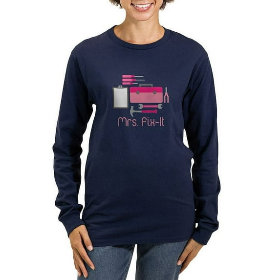 CafePress - Mrs. Fix It Long Sleeve T Shirt - Women's Long Sleeve Graphic Tee Casual Fit