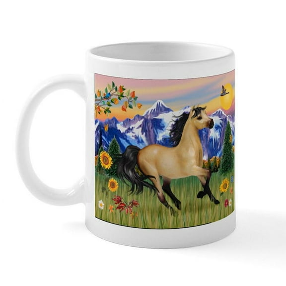CafePress - Mt. Country Buckskin Horse Mug - 11 oz Ceramic Mug - Novelty Coffee Tea Cup