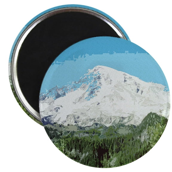 CafePress - Mt. Rainier #2 Magnet - 2.25" Round Magnet, Refrigerator Magnet, Button Magnet Style