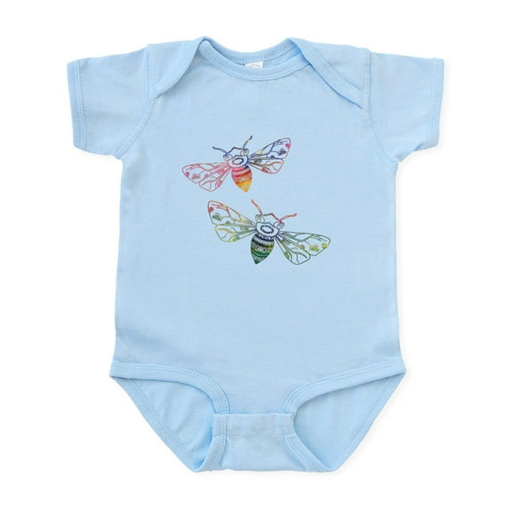 CafePress - Multicolored Honeybee Doodles Body Suit - Baby Light Bodysuit, Size Newborn - 24 Months