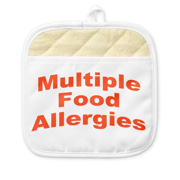 CafePress - Multiple Food Allergies - Pot Holder with Printed Design, 9"x9"