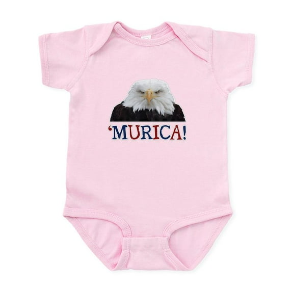 CafePress - Murica! Bald Eagle Body Suit - Baby Light Bodysuit, Size Newborn - 24 Months