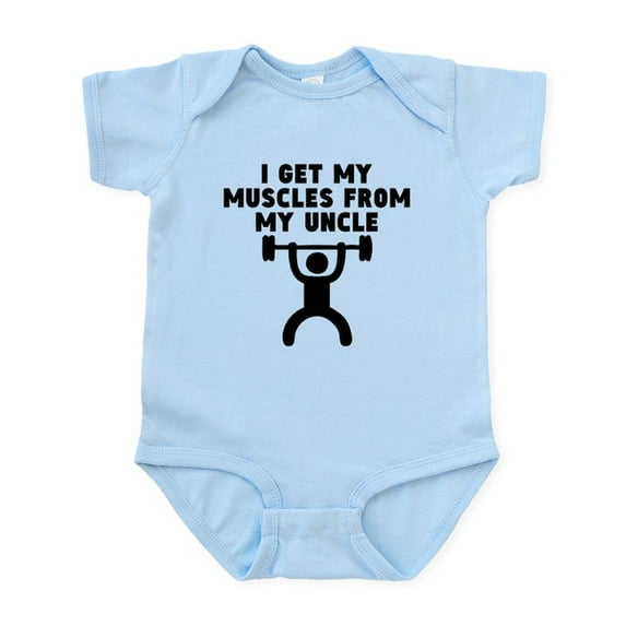 CafePress - Muscles From My Uncle Body Suit - Baby Light Bodysuit, Size Newborn - 24 Months