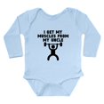 thumbnail image 1 of CafePress - Muscles From My Uncle Body Suit - Long Sleeve Cotton Baby Bodysuit, 1 of 4