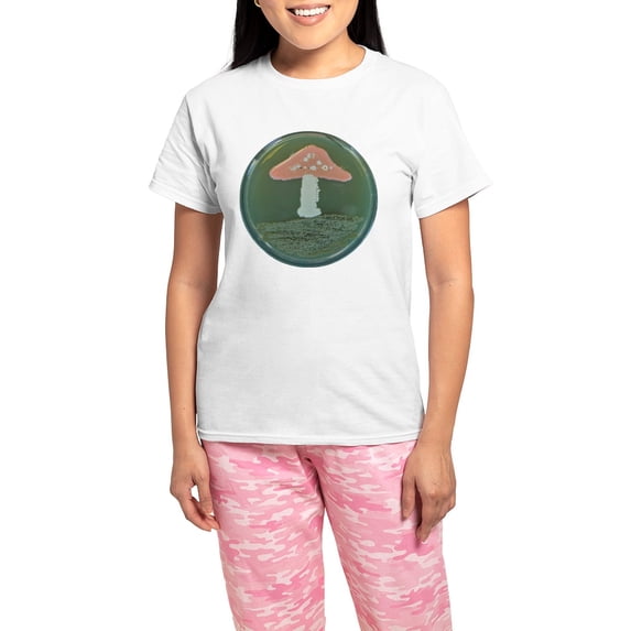 CafePress - Mushroom Women's Light Pajamas - Women's Short Sleeve Print T-Shirt and Pants Light Cotton Pajama Set