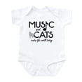 thumbnail image 1 of CafePress - Music And Cats Baby Light Bodysuit - Baby Light Bodysuit, Size Newborn - 24 Months, 1 of 4