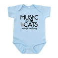 thumbnail image 1 of CafePress - Music And Cats Baby Light Bodysuit - Baby Light Bodysuit, Size Newborn - 24 Months, 1 of 4