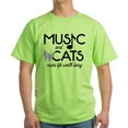thumbnail image 1 of CafePress - Music And Cats Light T Shirt - Light T-Shirt - CP, 1 of 4