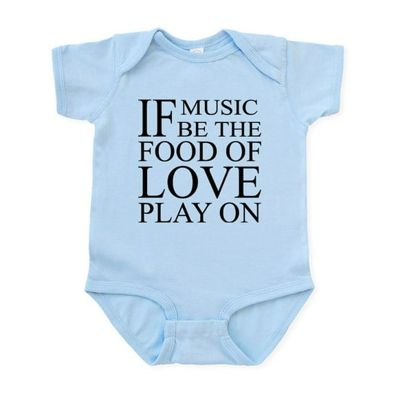 CafePress - Music Food Love Quote Infant Bodysuit - Baby Light Bodysuit, Size Newborn - 24 Months