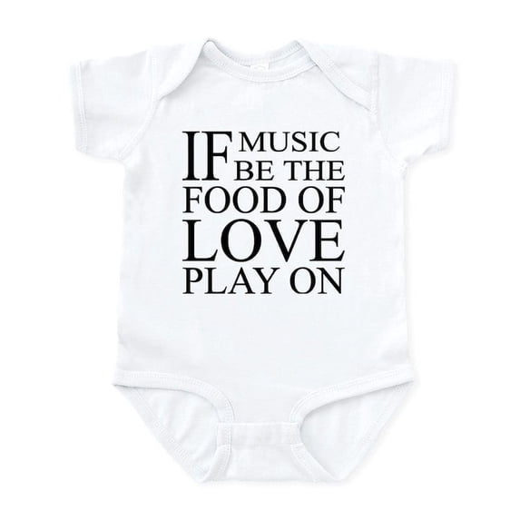 CafePress - Music Food Love Quote Infant Bodysuit - Baby Light Bodysuit, Size Newborn - 24 Months