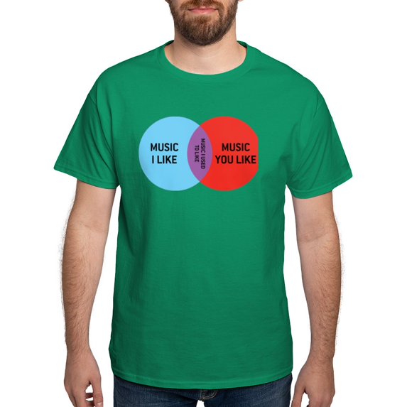 CafePress - Music I Like Dark T Shirt - Men's Classic Graphic Cotton T-Shirt